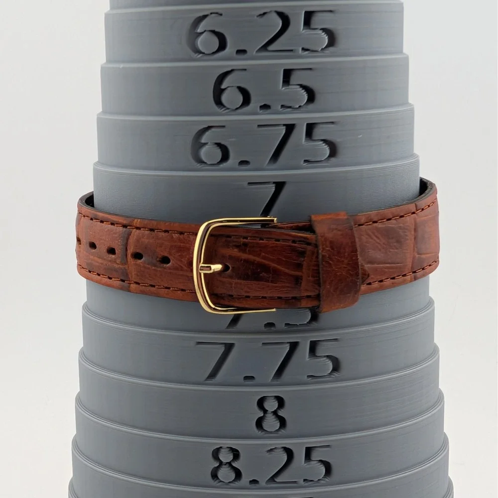 Titan 366YAA 4 Hand Pointer Date Gold Tone Quartz Watch Brown Leather 32mm